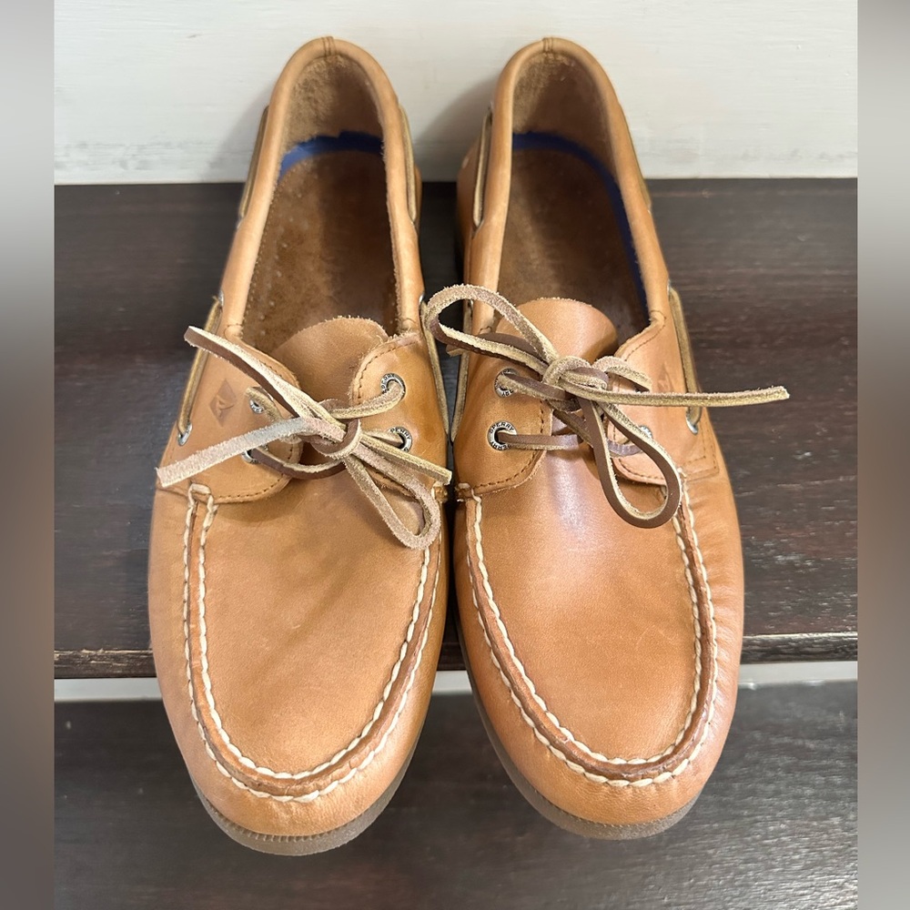 Sperry Men's Tan Leather 2-Eye Boat Shoes